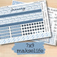 a pair of planner stickers with the words 7x9 make life written on