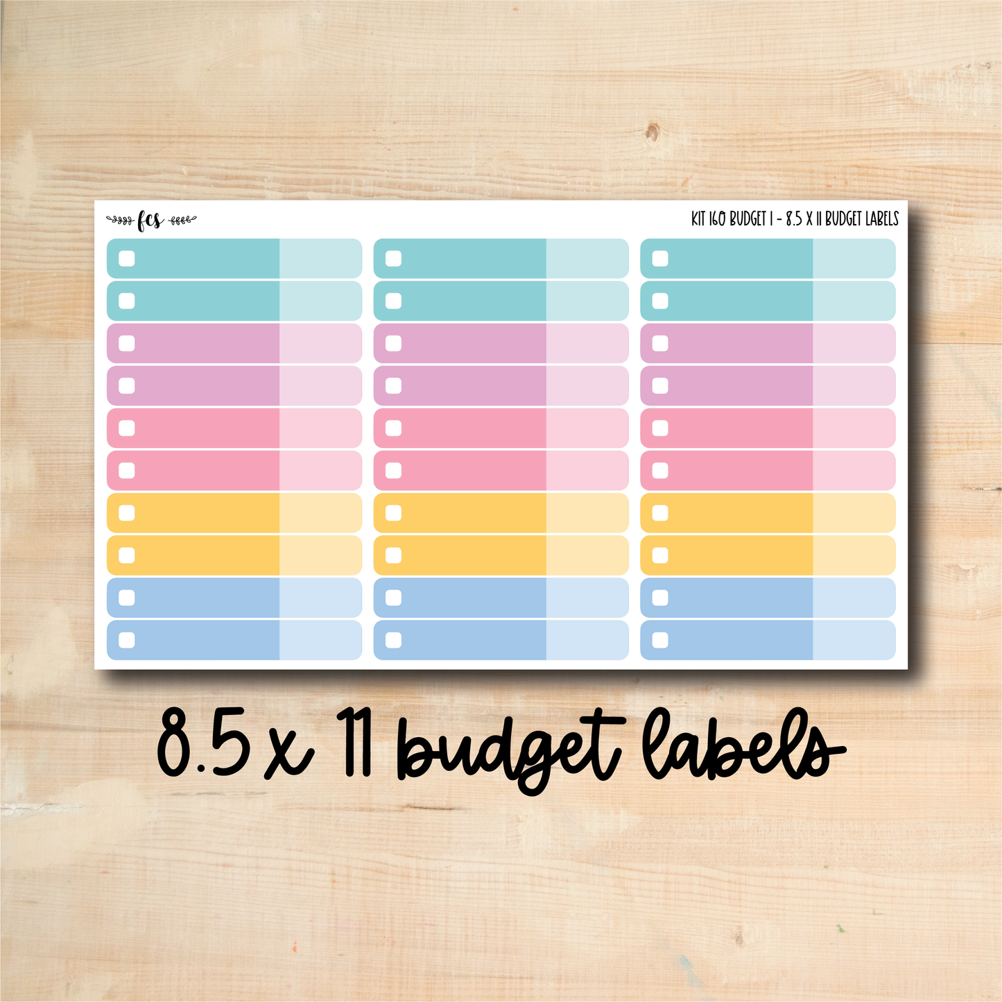 BUDGET-160 || EGG HUNT 8.5x11 budget labels