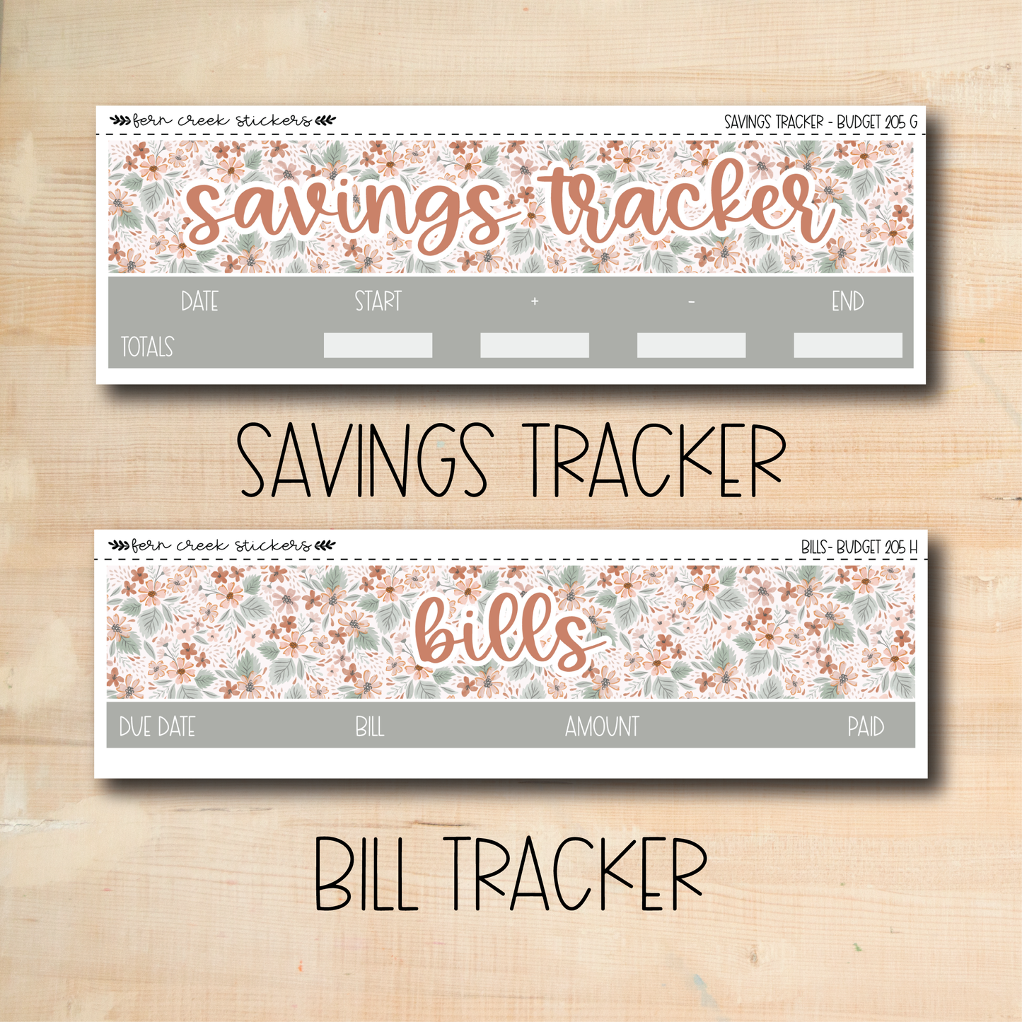 two coupons for savings tracker and bill tracker