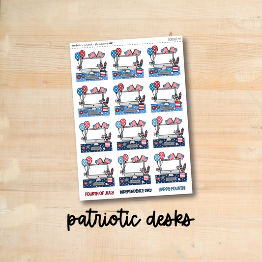 DOODLES-42 || PATRIOTIC DESKS doodle planner stickers