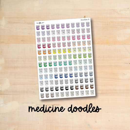 DOODLES-31 || MEDICINE doodle planner stickers