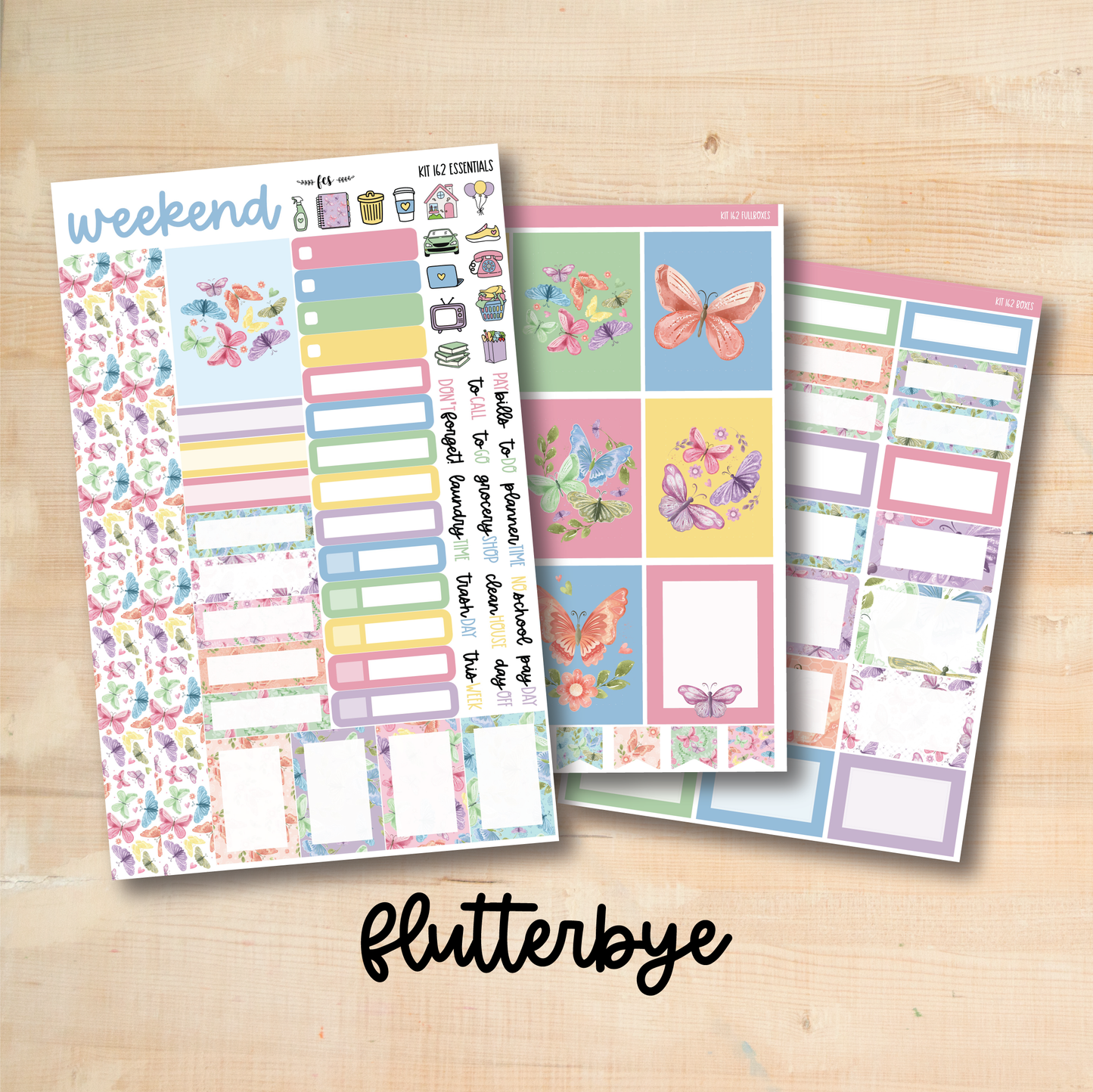 KIT-162 || FLUTTERBYE weekly planner kit for Erin Condren, Plum Paper, MakseLife and more!
