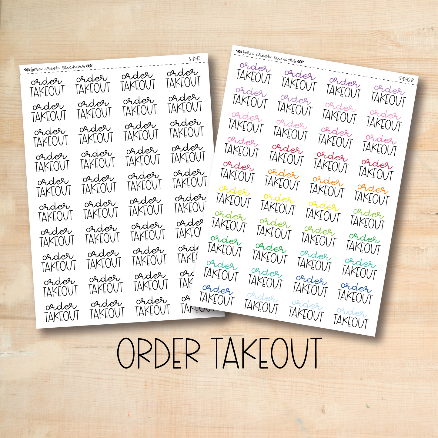 S-D-10 || ORDER TAKEOUT script stickers
