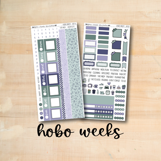 two sheets of stickers with the words hobo - weeks on them