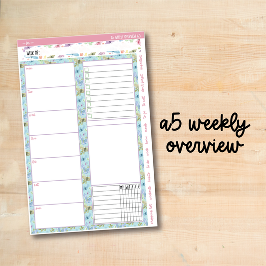 A5-WO 162 || FLUTTERBYE A5 Daily Duo Erin Condren Weekly Overview