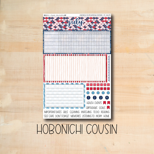 HCMO-174 || FIREWORKS July Hobonichi Cousin monthly overview