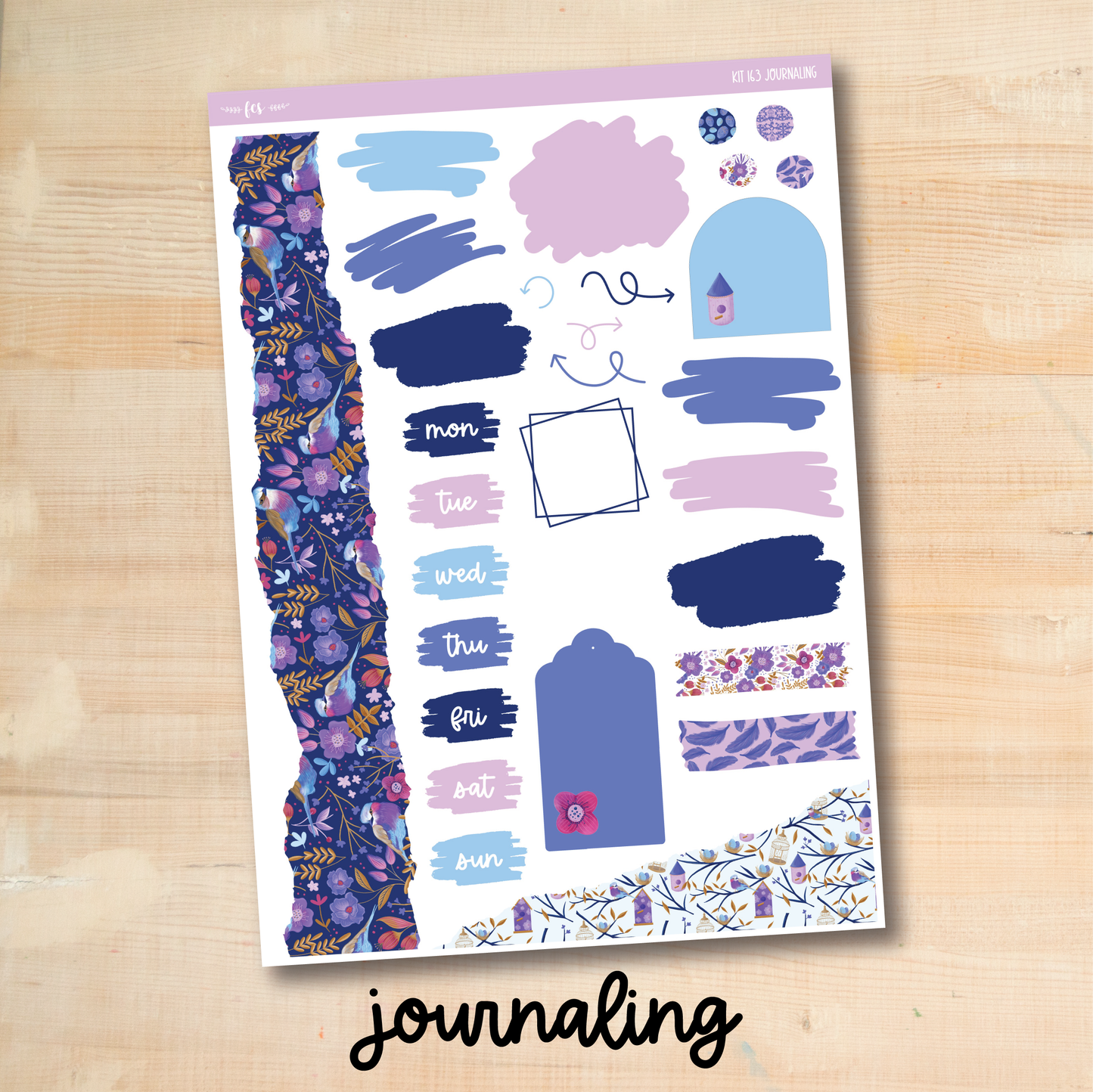 KIT-163 || FANCY FEATHERS weekly planner kit for Erin Condren, Plum Paper, MakseLife and more!