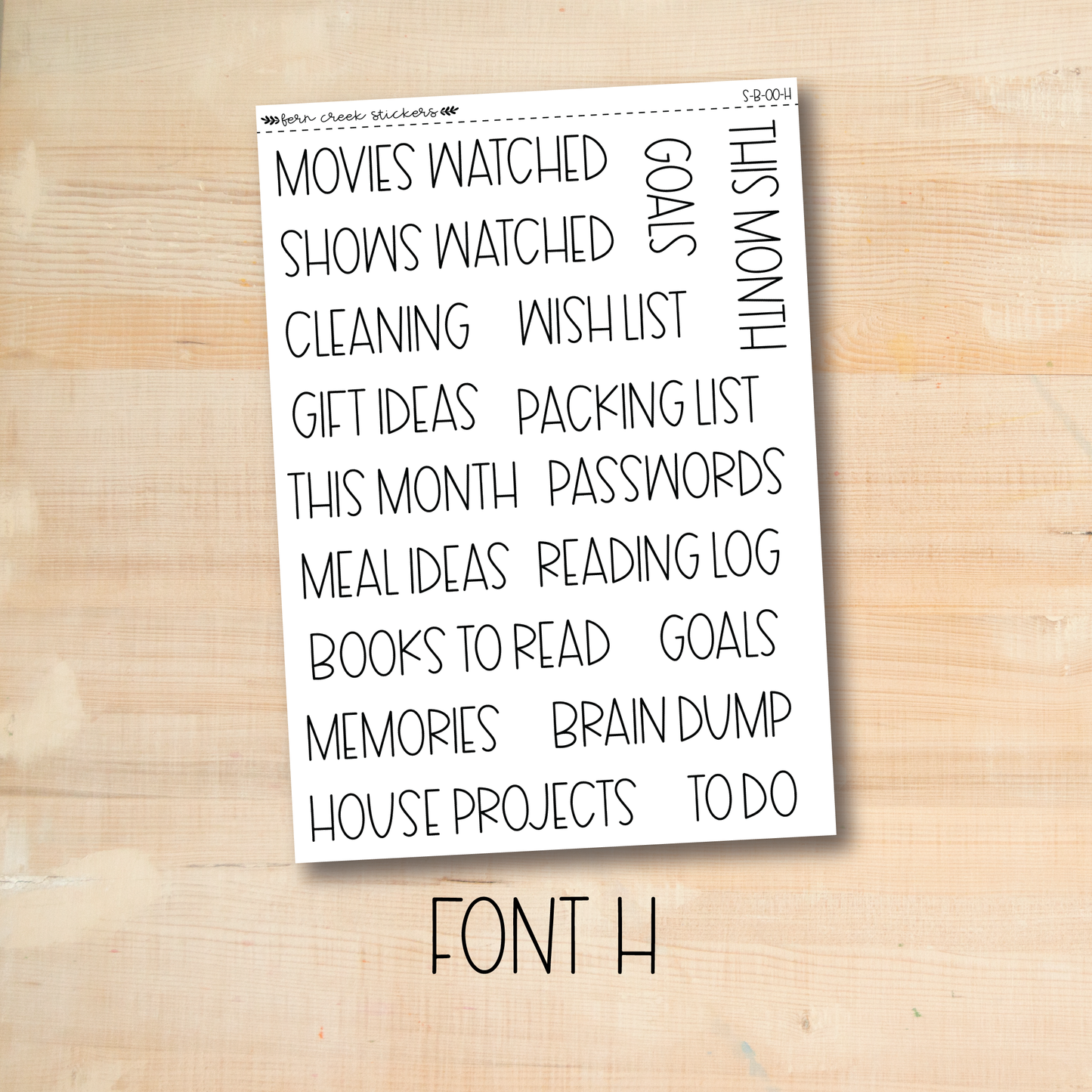 S-B-00 || Mixed notes page header script stickers