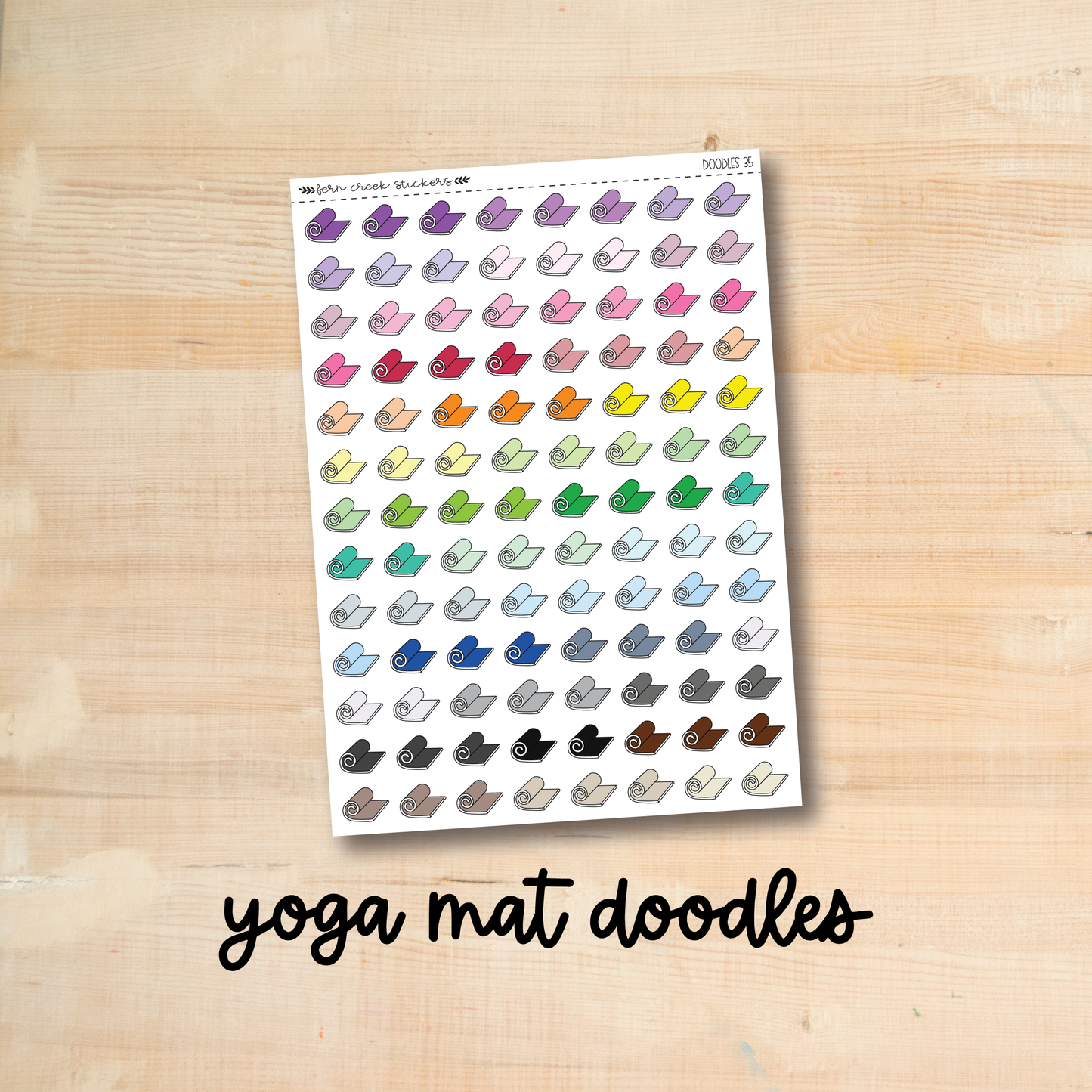 DOODLES-35 || YOGA MAT doodle planner stickers