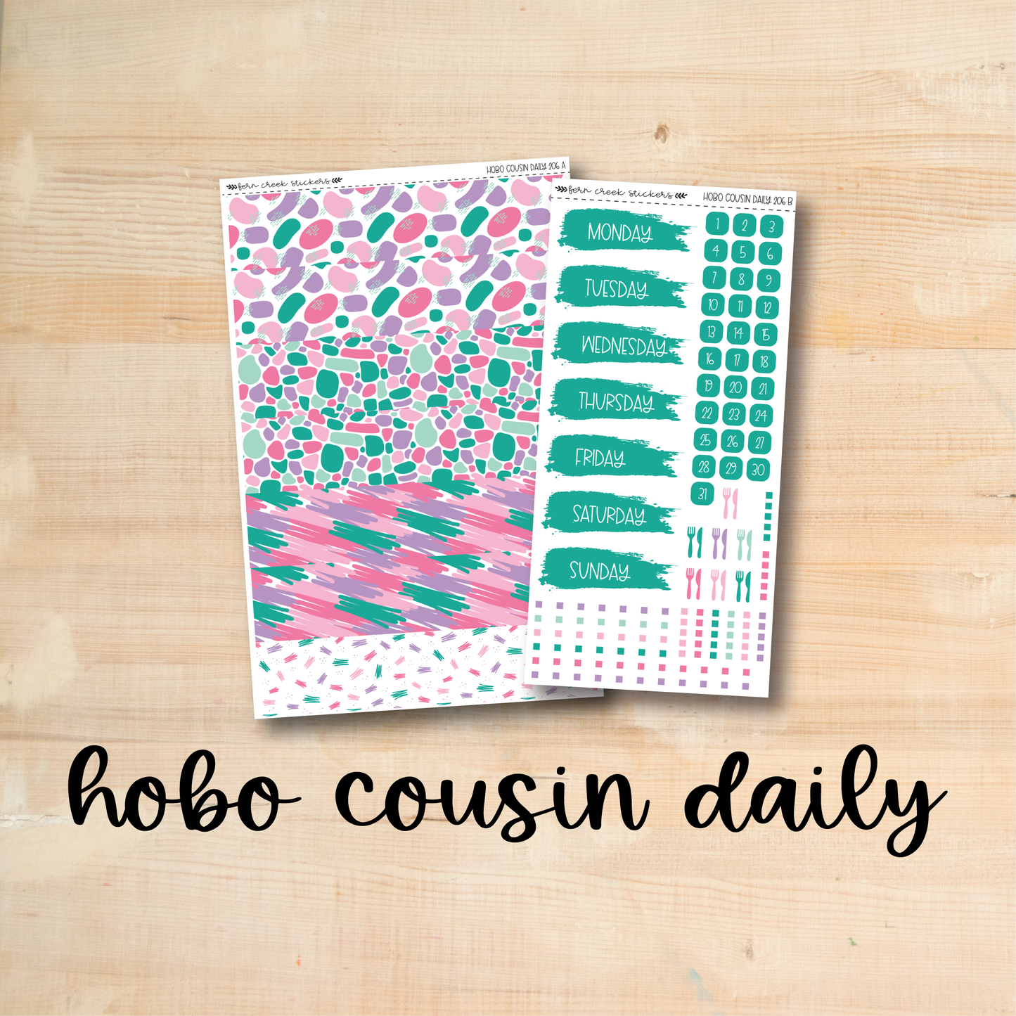 two stickers with the words hobo - cousin daily on them