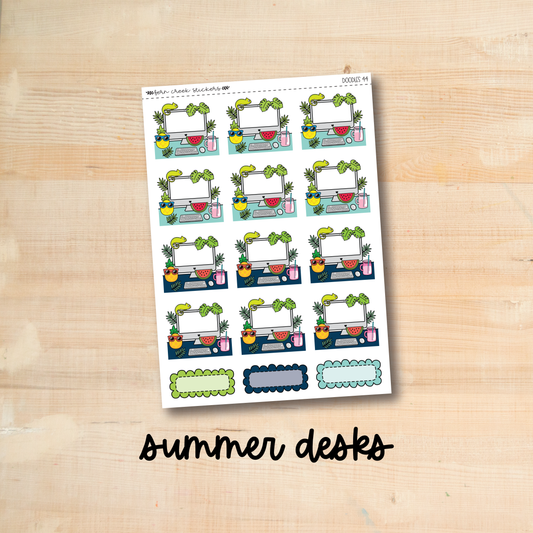 DOODLES-44 || SUMMER DESKS doodle planner stickers