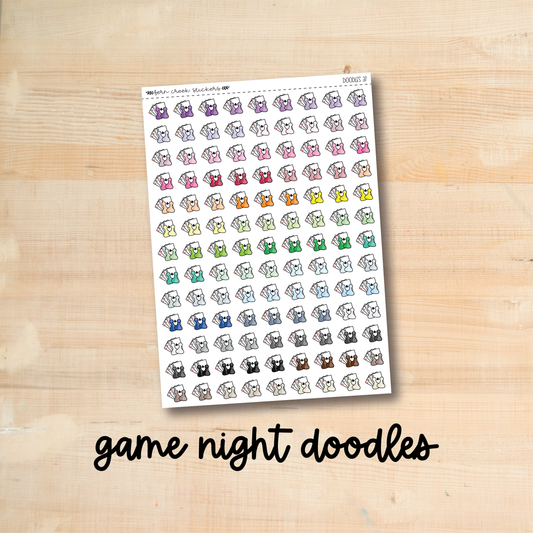 DOODLES-37 || GAME NIGHT doodle planner stickers