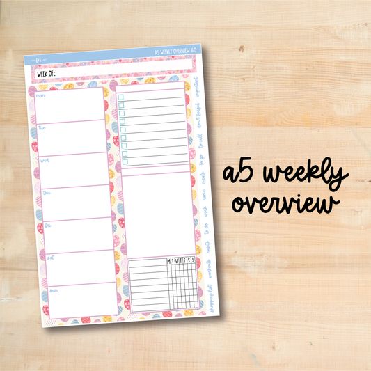 A5-WO 160 || EGG HUNT A5 Daily Duo Erin Condren Weekly Overview