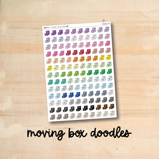 DOODLES-40 || MOVING BOXES doodle planner stickers