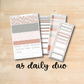 three planner stickers with the words a5 daily duo