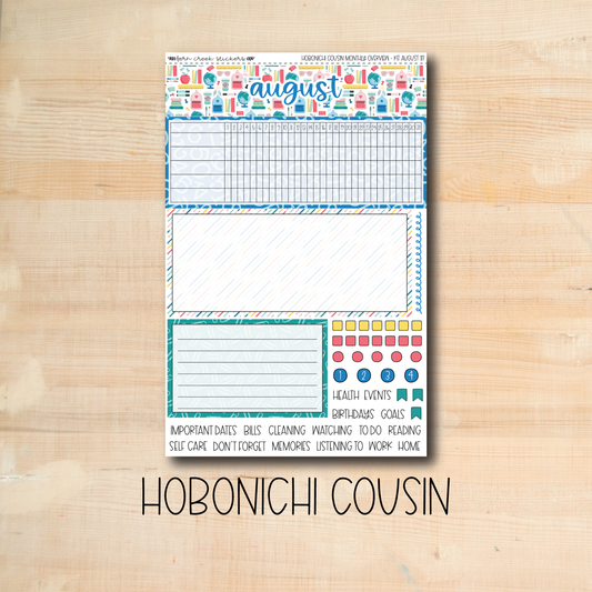 HCMO-177 || BACK to SCHOOL August Hobonichi Cousin monthly overview