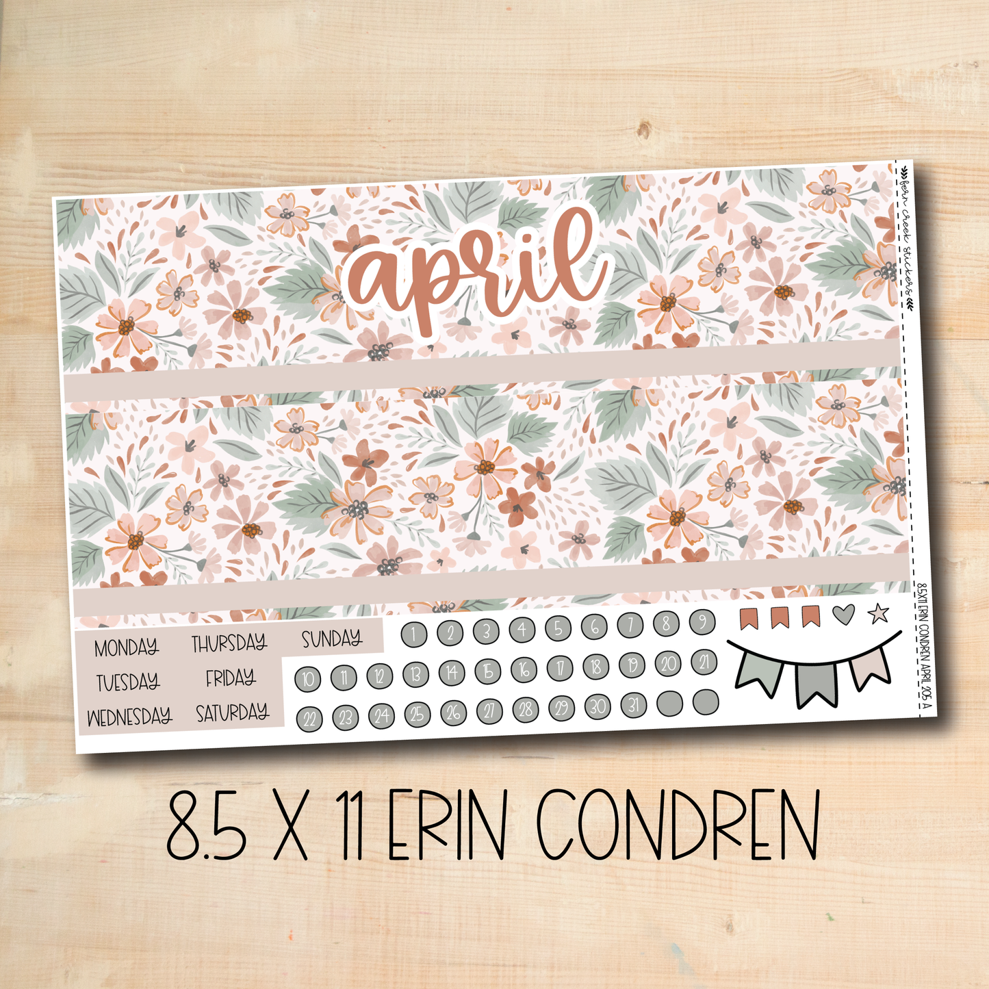 a paper sticker with the words april on it