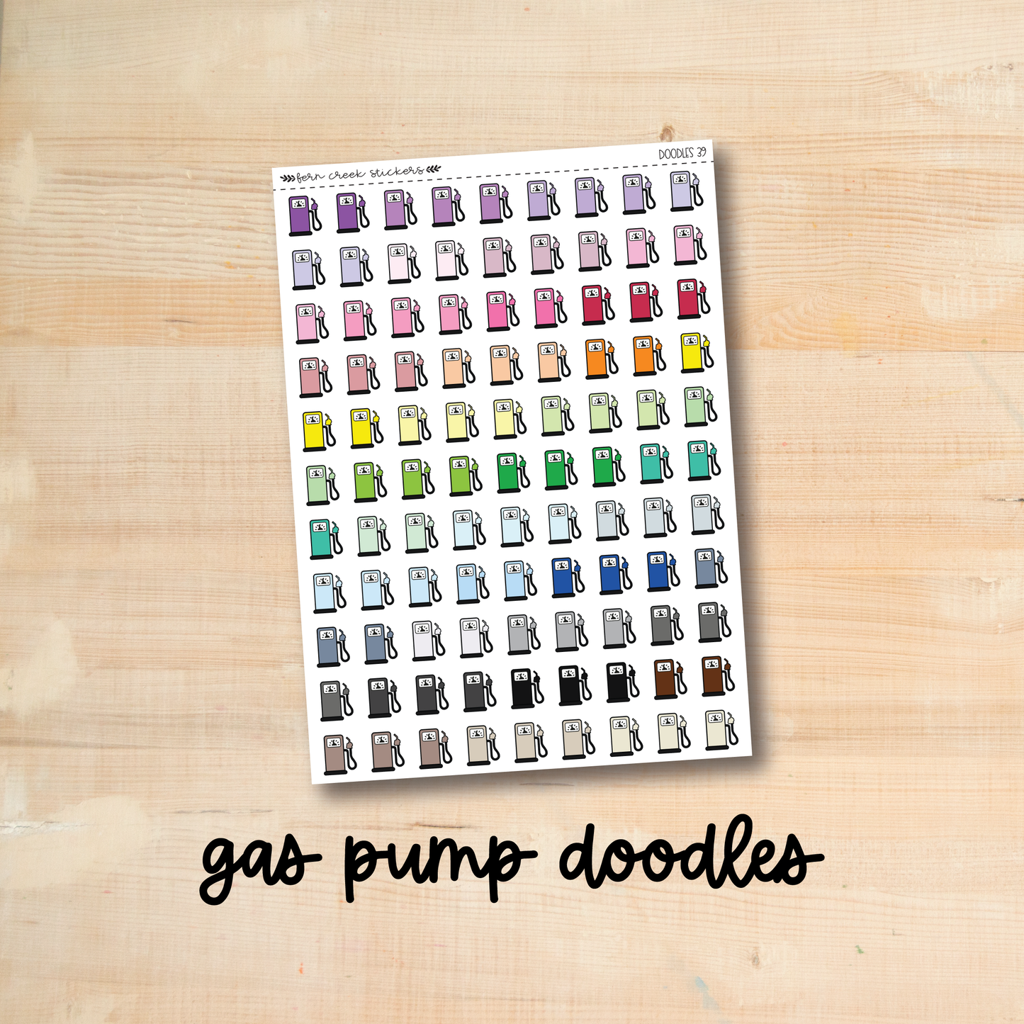 DOODLES-39 || GAS PUMP doodle planner stickers