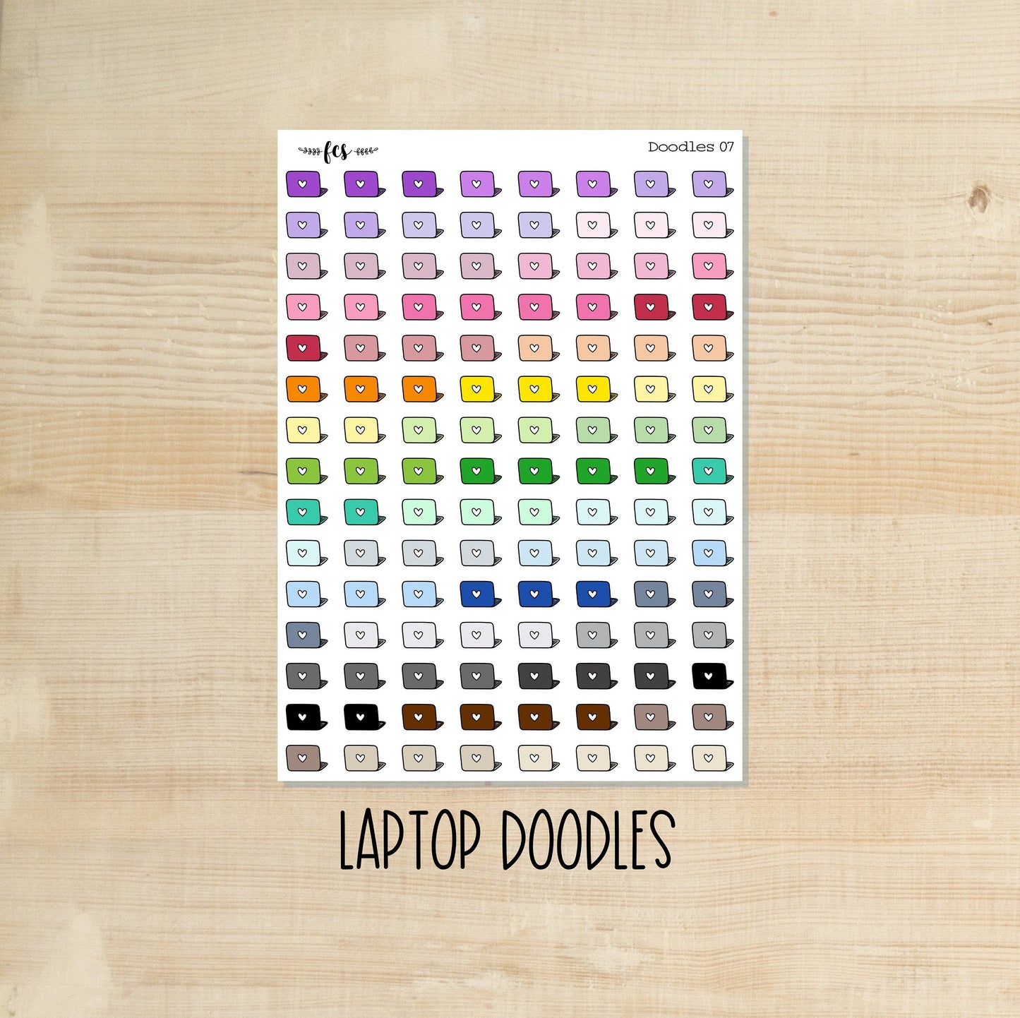 DOODLES-07 || LAPTOP doodle planner stickers