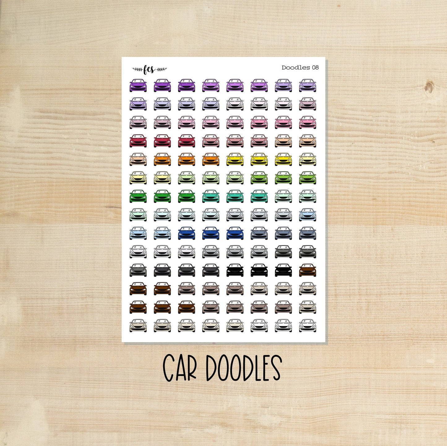 DOODLES-08 || CAR doodle planner stickers