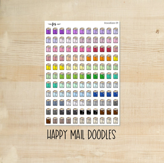 DOODLES-09 || HAPPY MAIL doodle planner stickers