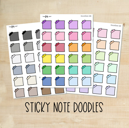 DOODLES-11 || STICKY NOTE doodle planner stickers