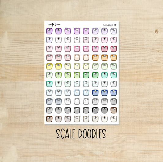 DOODLES-14 || SCALE doodle planner stickers