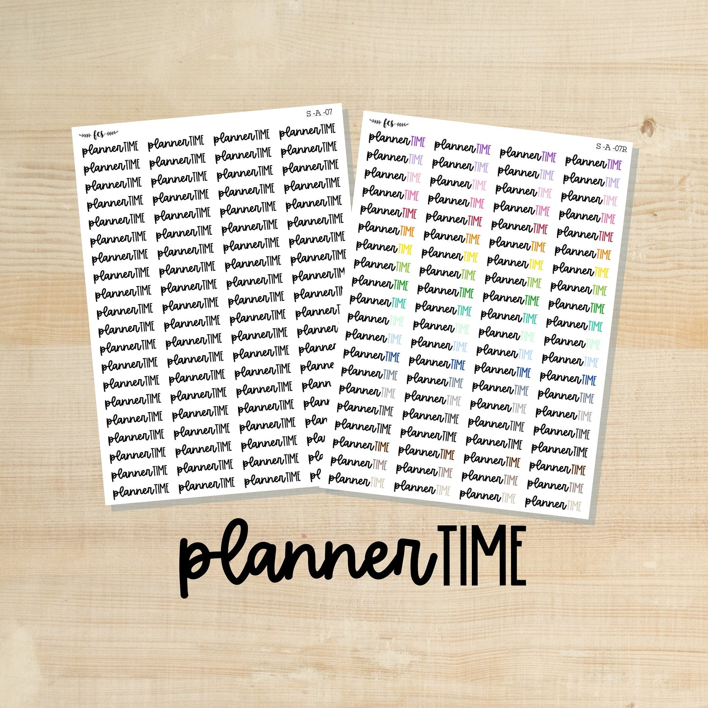S-A-07 || PLANNER TIME script stickers