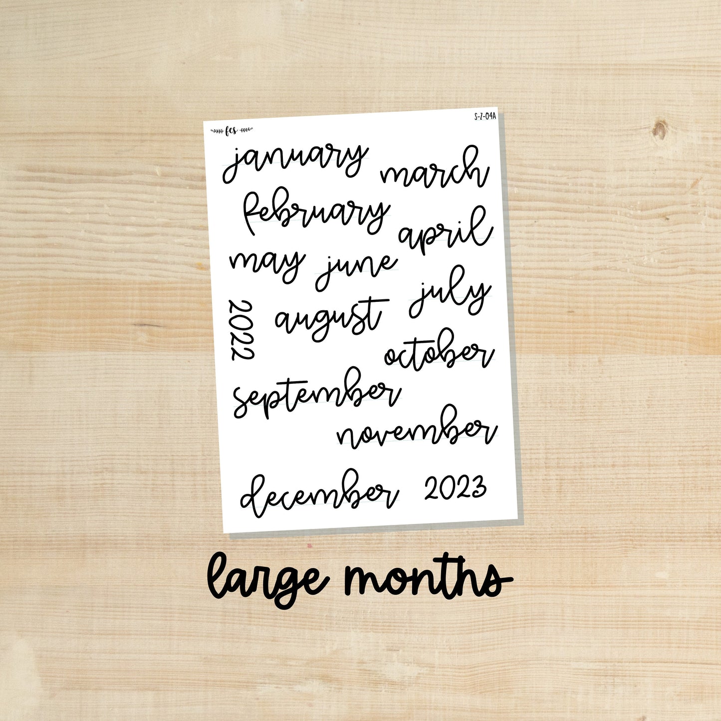 S-Z-04 || Large month planner stickers