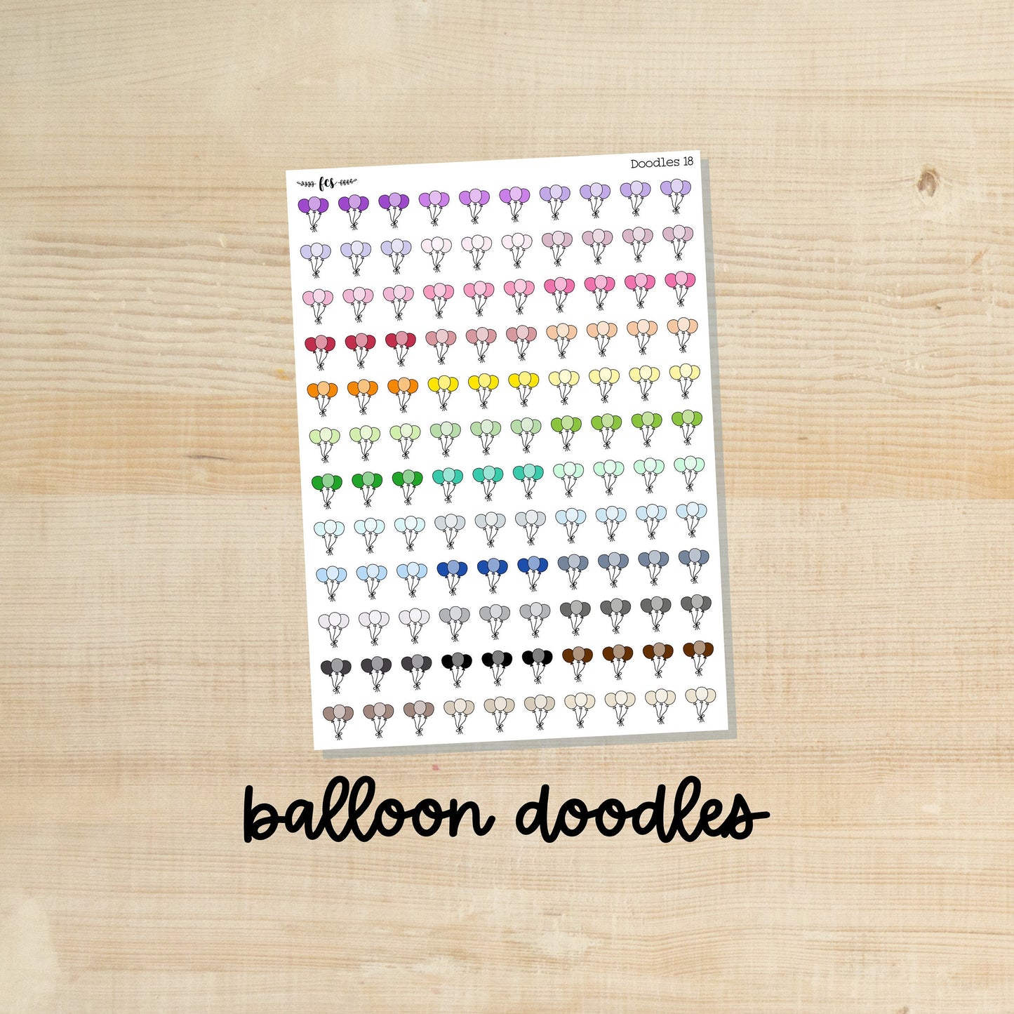 DOODLES-18 || BALLOON doodle planner stickers