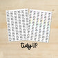 S-A-19 || TIDY UP script stickers