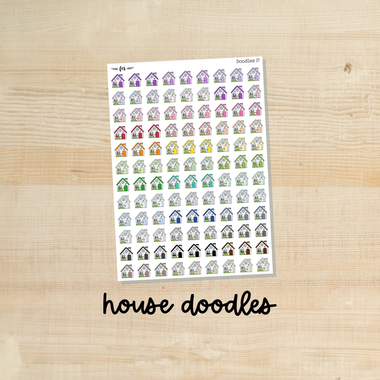 DOODLES-17 || HOUSE doodle planner stickers