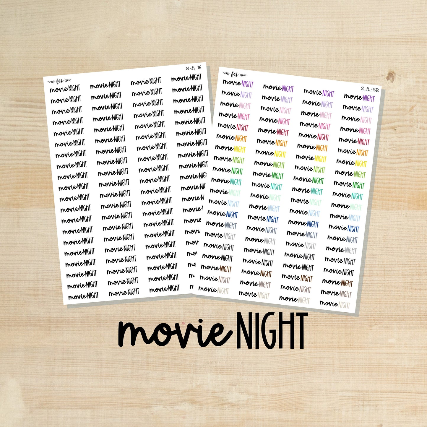S-A-16 || MOVIE NIGHT script stickers
