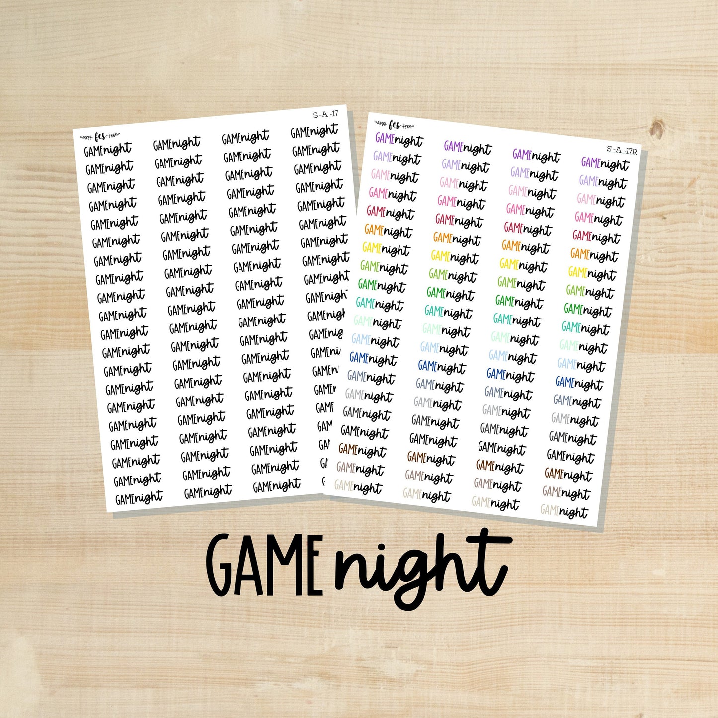 S-A-17 || GAME NIGHT script stickers
