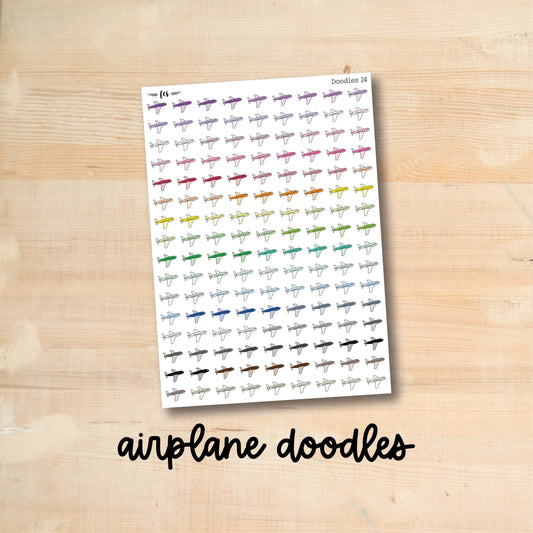 DOODLES-24 || AIRPLANE doodle planner stickers