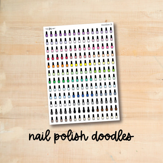 DOODLES-25 || NAIL POLISH doodle planner stickers