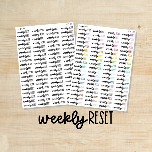 S-A-28 || WEEKLY RESET script stickers