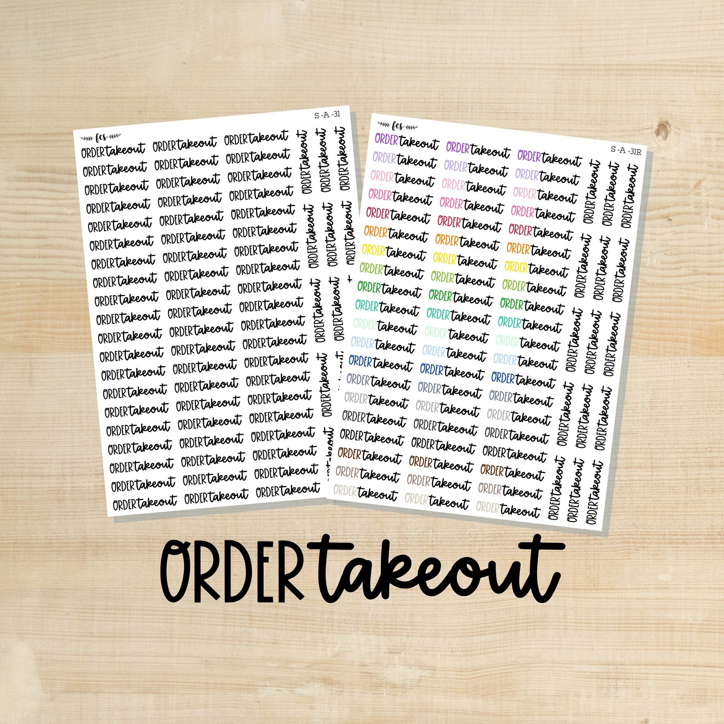 S-A-31 || ORDER TAKEOUT script stickers