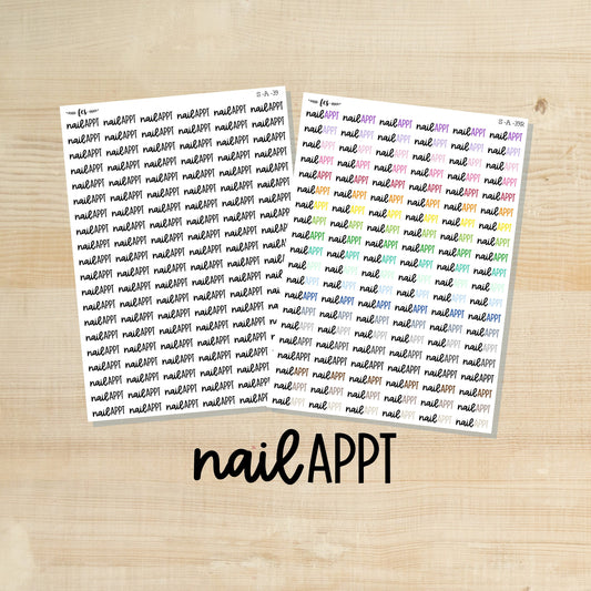S-A-39 || NAIL APPT script stickers