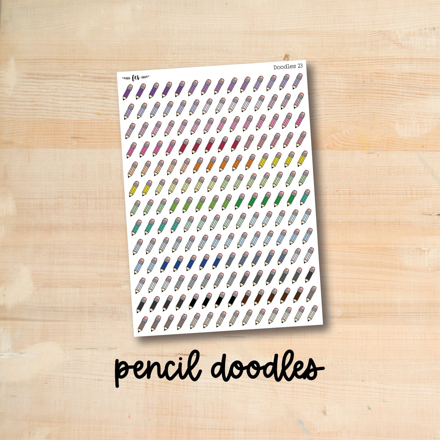 DOODLES-23 || PENCIL doodle planner stickers