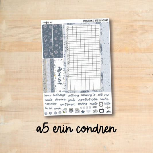 A5 NOTES-JAN149 || WINTER DAYS A5 Erin Condren January notes page kit