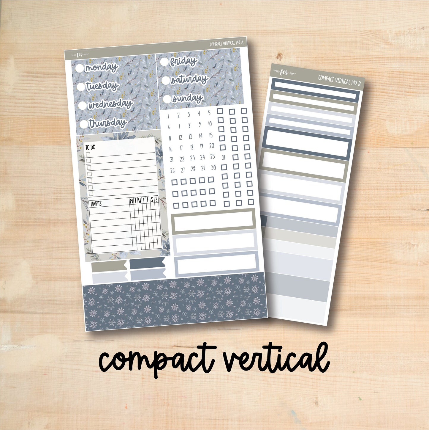 CV 149 || WINTER DAYS Erin Condren A5 Compact Vertical Kit