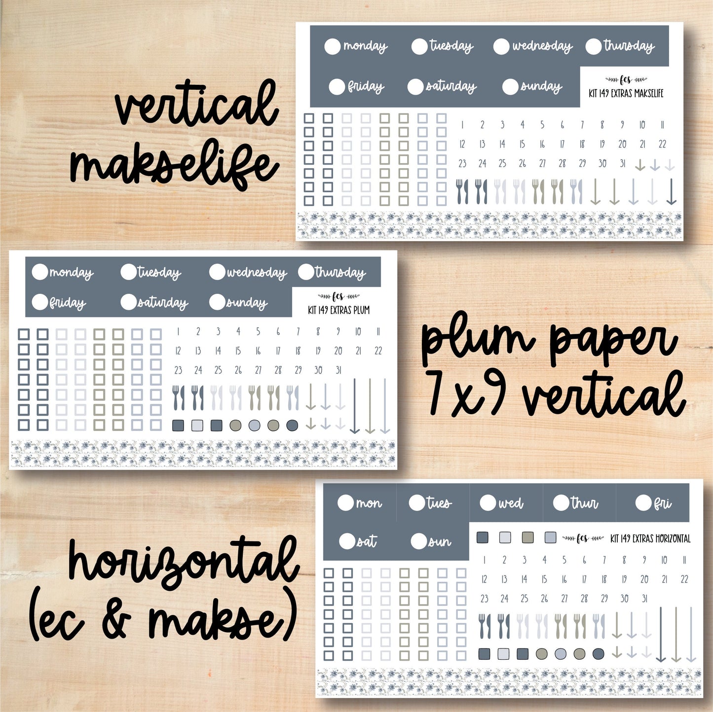 KIT-149 || WINTER DAYS weekly planner kit for Erin Condren, Plum Paper, MakseLife and more!