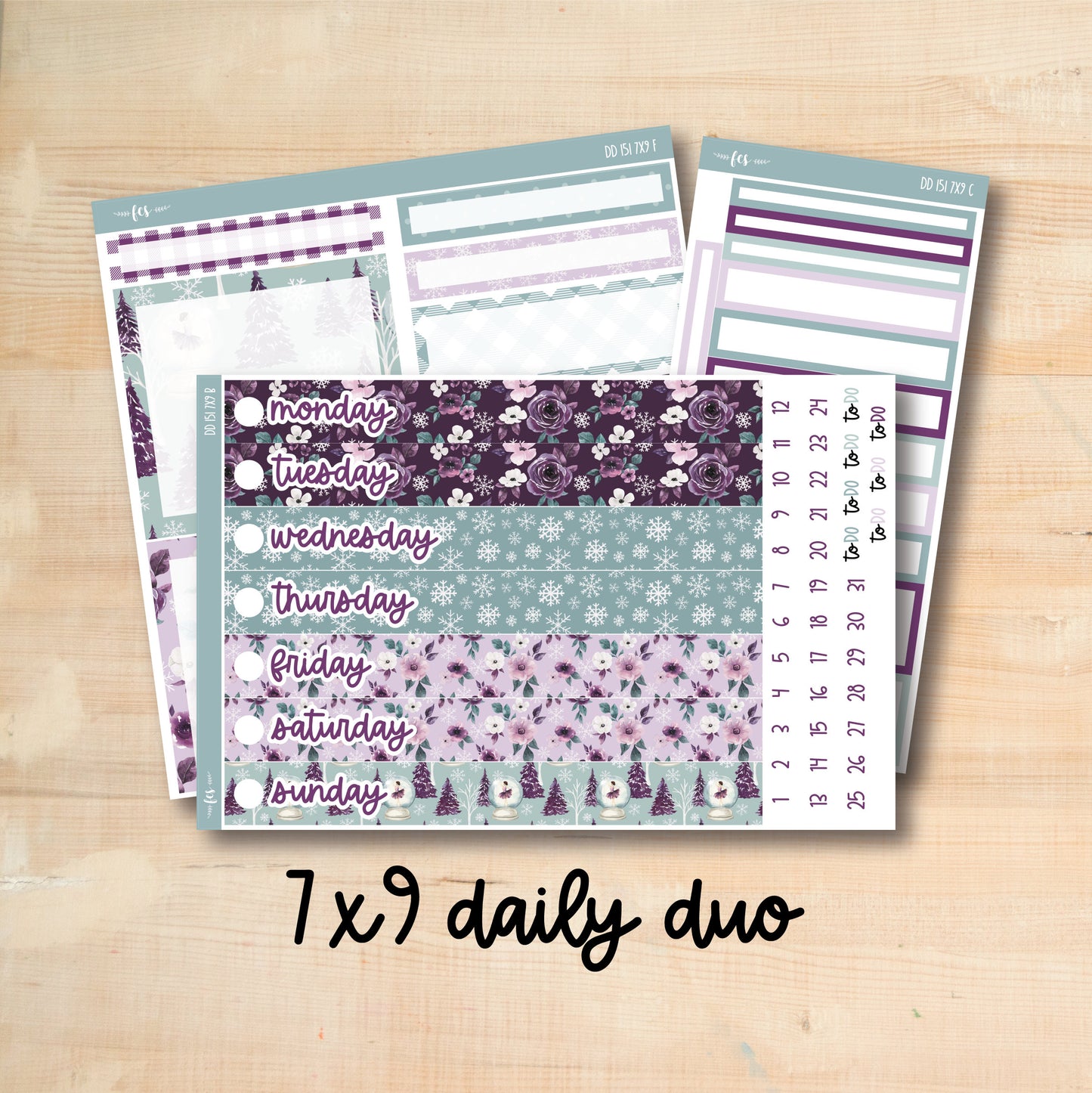 7x9 Daily Duo 151 || SNOWY BLOSSOMS 7x9 Daily Duo Kit