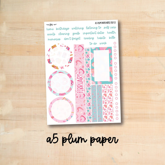 A5 Plum NOTES-FEB153 || MY VALENTINE A5 Plum Paper February notes page