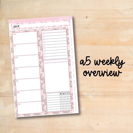 A5-WO 154 || PINK LOVE A5 Daily Duo Erin Condren Weekly Overview