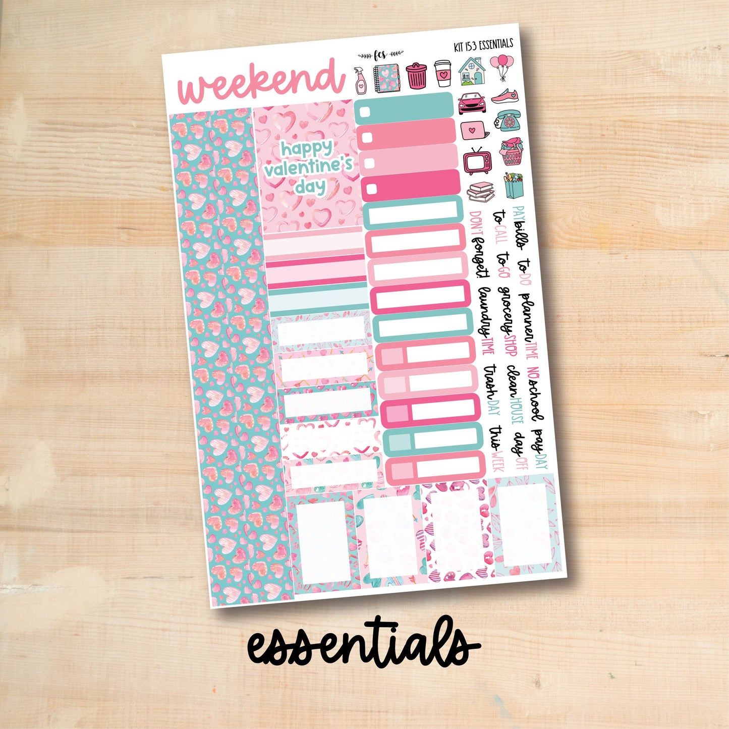 KIT-153 || MY VALENTINE weekly planner kit for Erin Condren, Plum Paper, MakseLife and more!