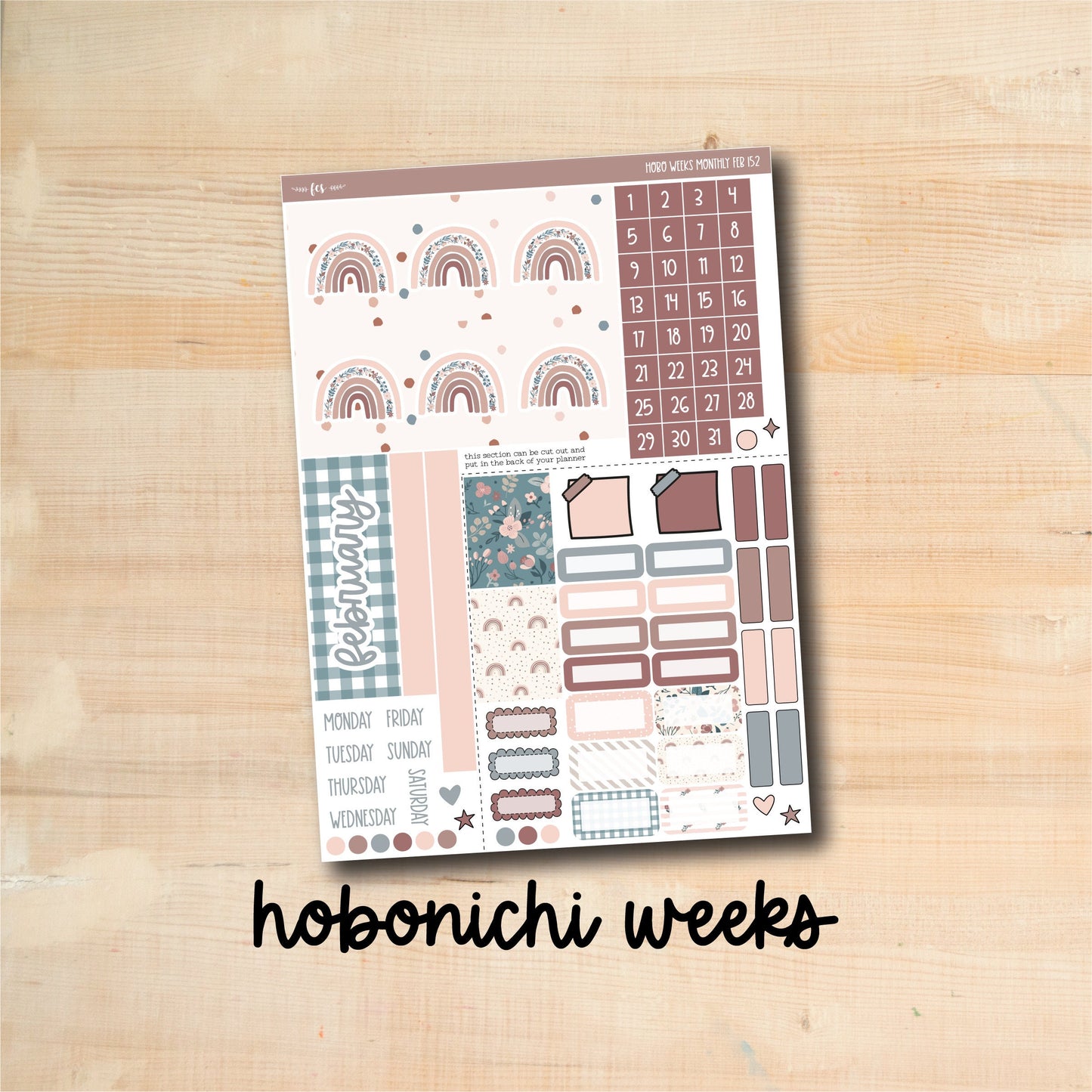 HW-FEB152 || GRATEFUL HEART February Hobonichi Weeks monthly kit