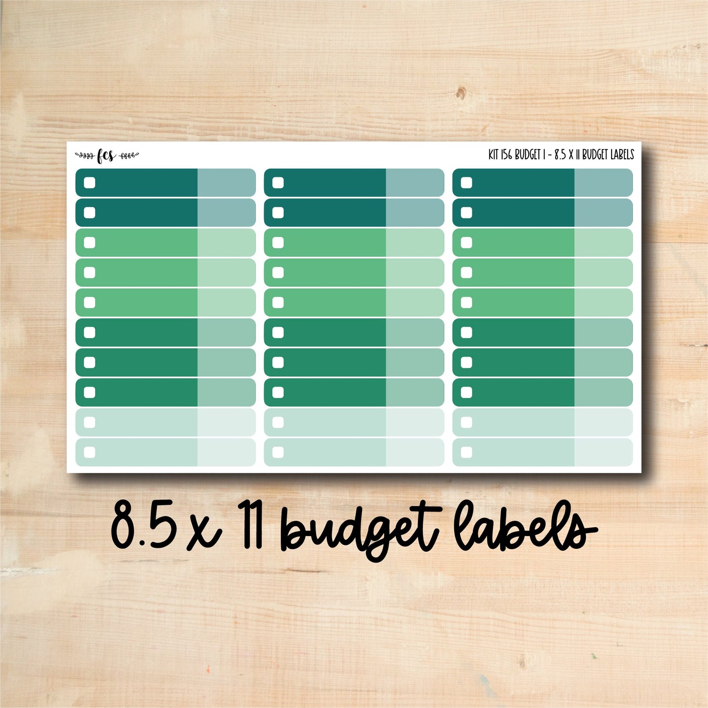BUDGET-156 || LUCKY 8.5x11 budget labels