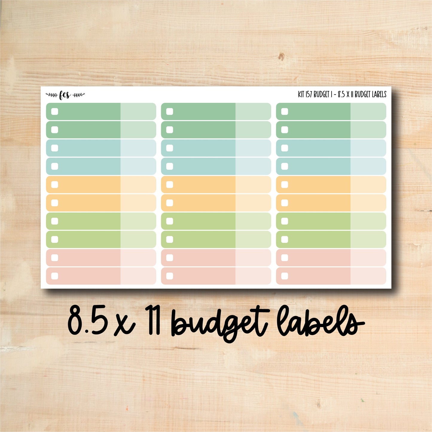 BUDGET-157 || SPRING FLOWERS 8.5x11 budget labels